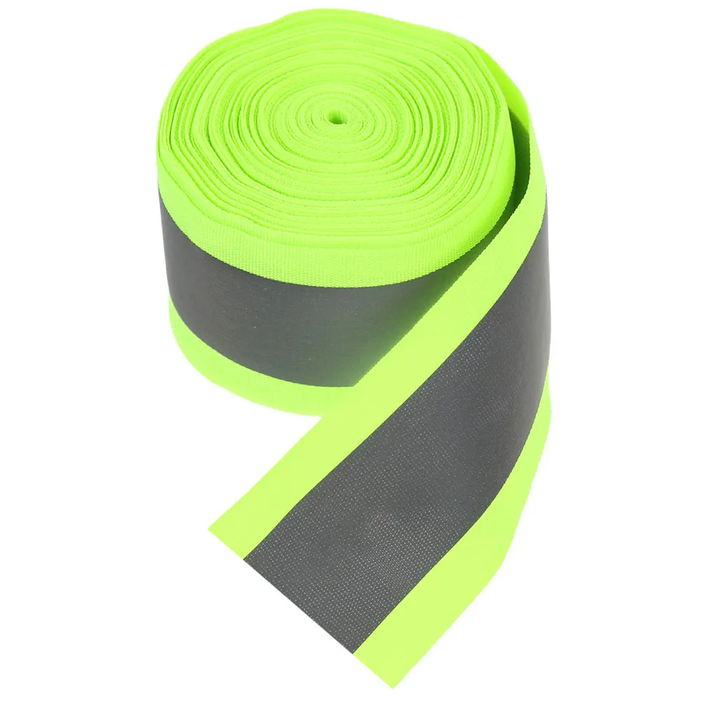 

Fluorescent Reflective Tape Green Webbing Safety Clothing Strip Night Visibility Polyester Traffic Warning Band
