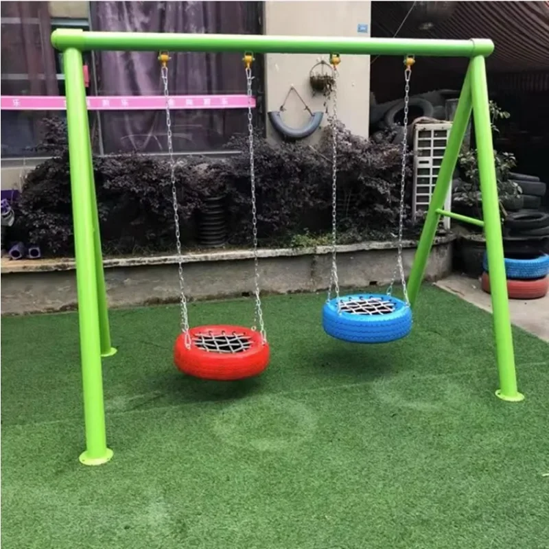 

Kindergarten swing frame combination community children's swing chair outdoor park square outdoor large toy tire swing