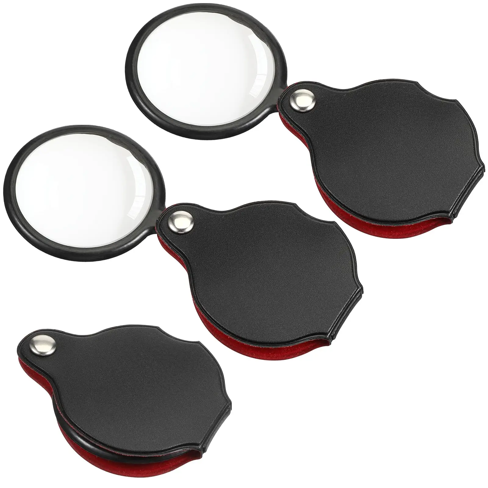 6X 8X Faltbare Lupe Tragbare Handlupe mit Lederetui 50/60mm Einzellinsenlupe für Schmuck und Lesen – Detail 1