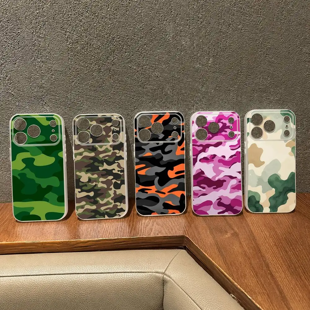 Camouflage Pattern  For Magsafe Wireless Charging Case for iPhone 17 16 14 15 Plus 13 12 Pro Max Air 11 TPU Soft Cover