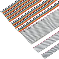 1/3/5/10Meter 1.27mm Pitch Color Gray Flat Ribbon Cable Rainbow DuPont Wire 6/10/14/16/20/26/30/40P for 2.54mm IDC FC Connector