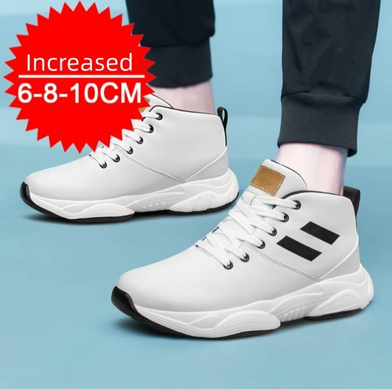 Herren-Sneaker aus echtem Leder mit integrierter Erhöhung, 8 cm hohe Einlegesohlen, versteckter Absatz, sportliche Wirkung_voghion.com
