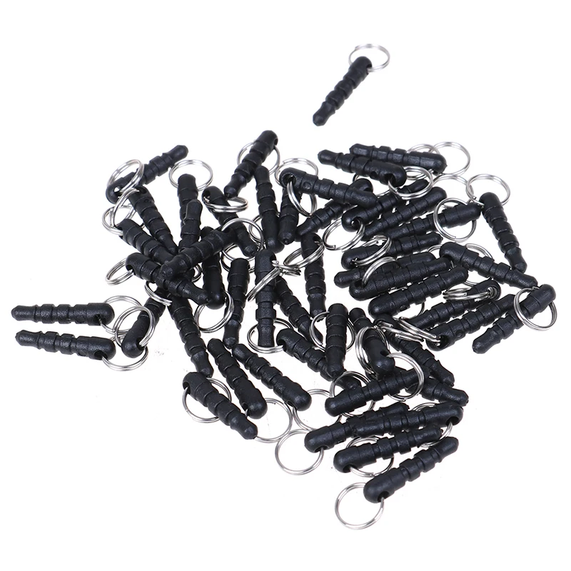 50pc 3.5mm Universal Black Phone Headphone Plug With Hole Ring Dust Plug