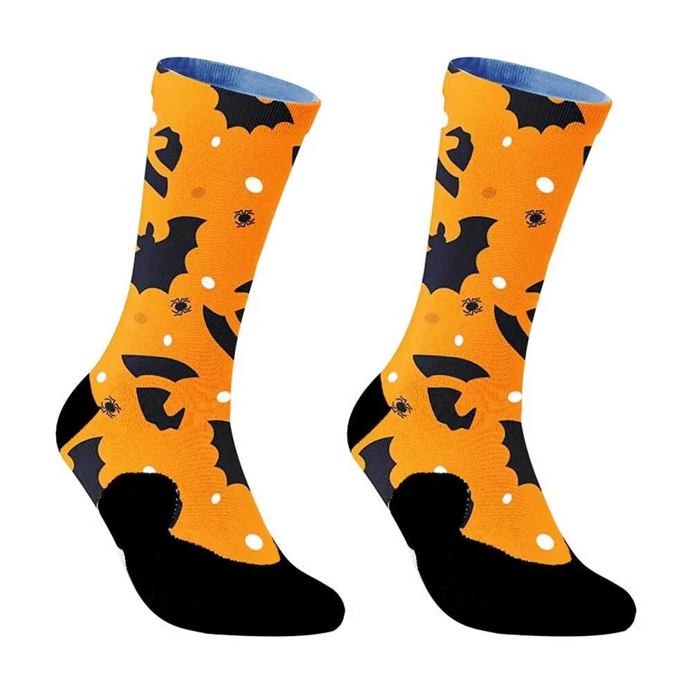 Halloween Bat Spider Pattern Sports Cycling Socks, unisex, durable, suitable for outdoor sports enthusiasts and more people