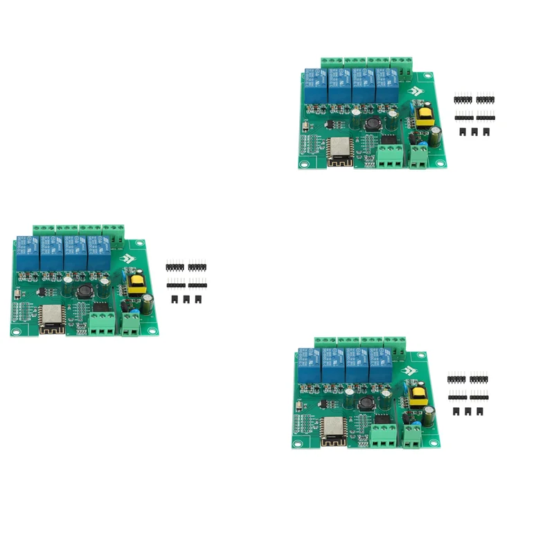 

ABSE-3X ESP8266 Wireless WIFI 4 Channel Relay Module ESP-12F Wifi Development Board For Arduino AC/DC 5V/8-80V Power Supply