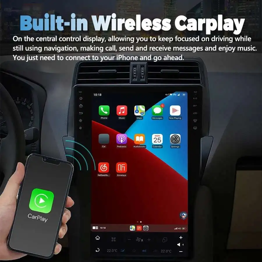 Lecteur vidéo de voiture pour Ford Edge 13.6-2015, écran Android, navigation GPS, Carplay, stéréo, style de placement, limitation de 2019 pouces