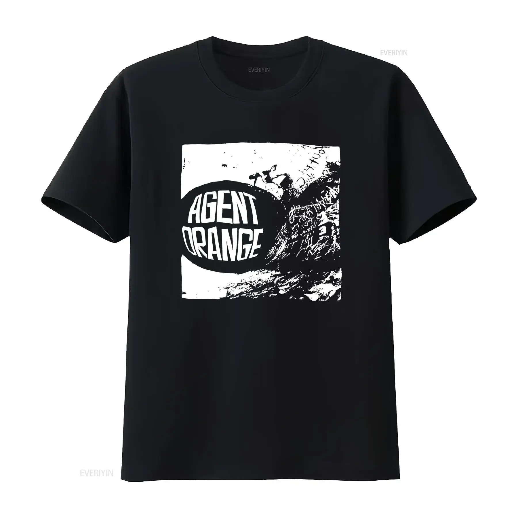 Vintage Punk Rock Agent Orange Surf Palm Tree Print Casual Streetwear T Shirt vintage Washed Comfortable streetwear Unisex