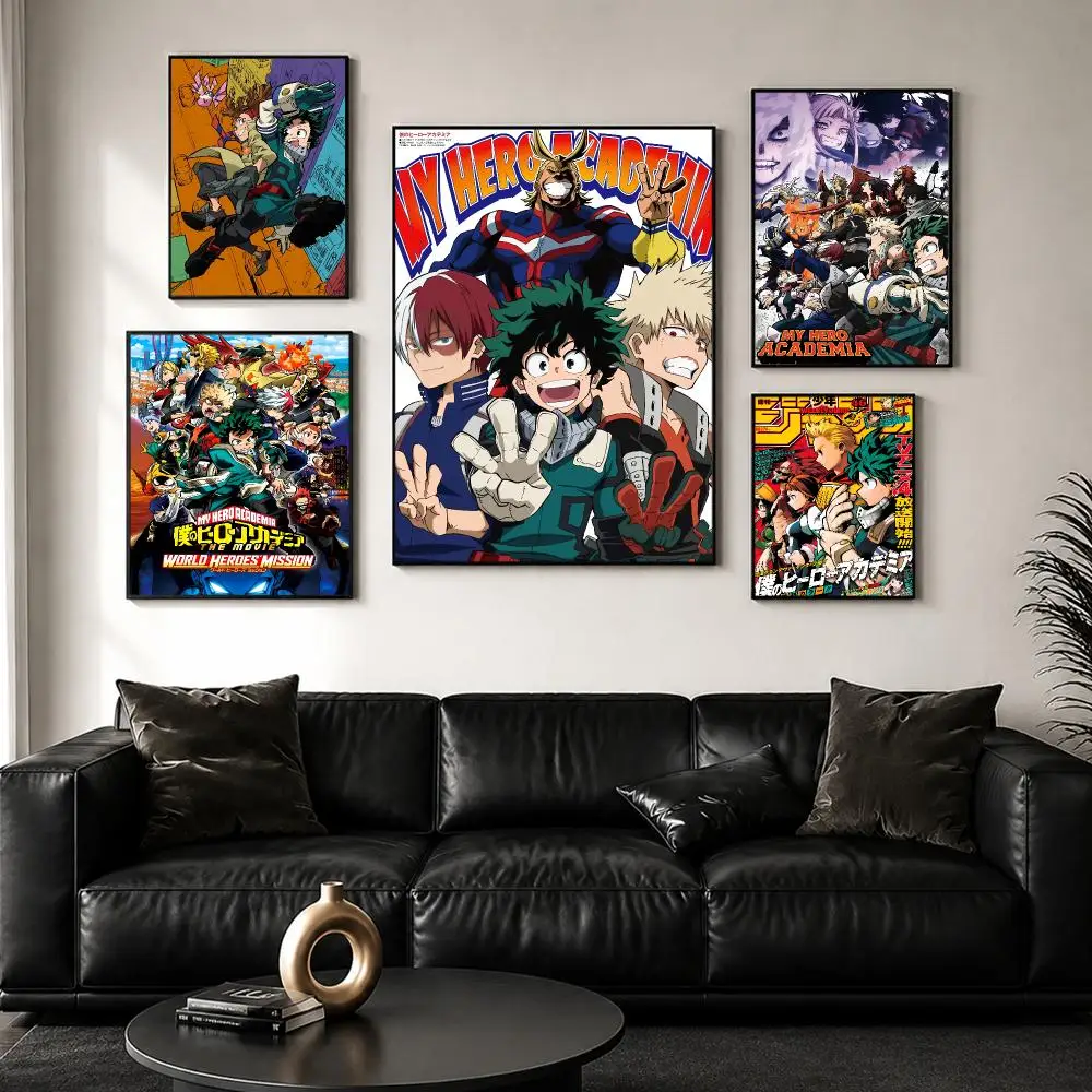 Cool Anime K-Katsuki B-Bakugo Poster Perfect Sticker Self Adhesive for Office Home Theater Wall Art Decor Fancy Gift