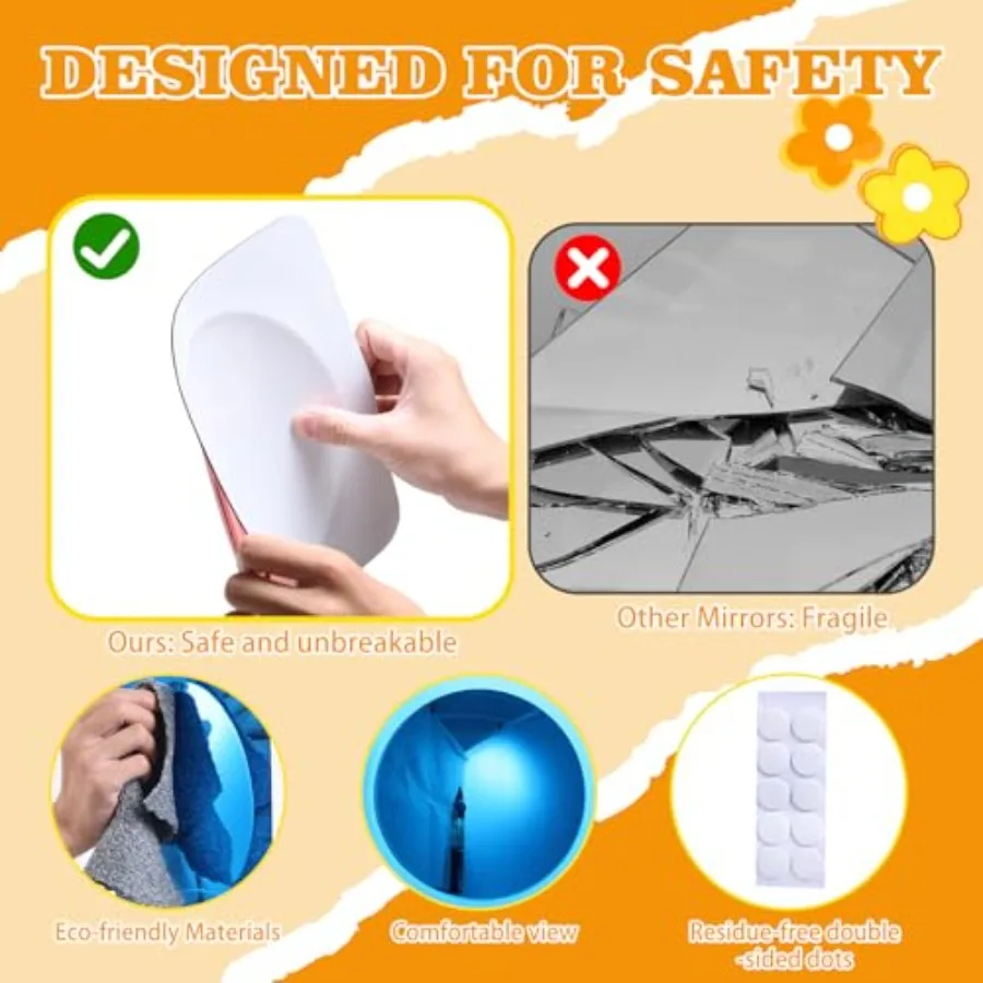 8 Pcs Sensory Wall Mirror, Acrylic Bubble Mirror Christmas Wall Decoration for Sensory Room or Science Classroom, Visual Tactil view 5