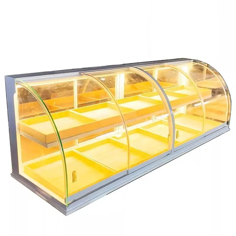 Bread, dessert, cake, custom food display stand - various types of shopping mall furniture glass display cases