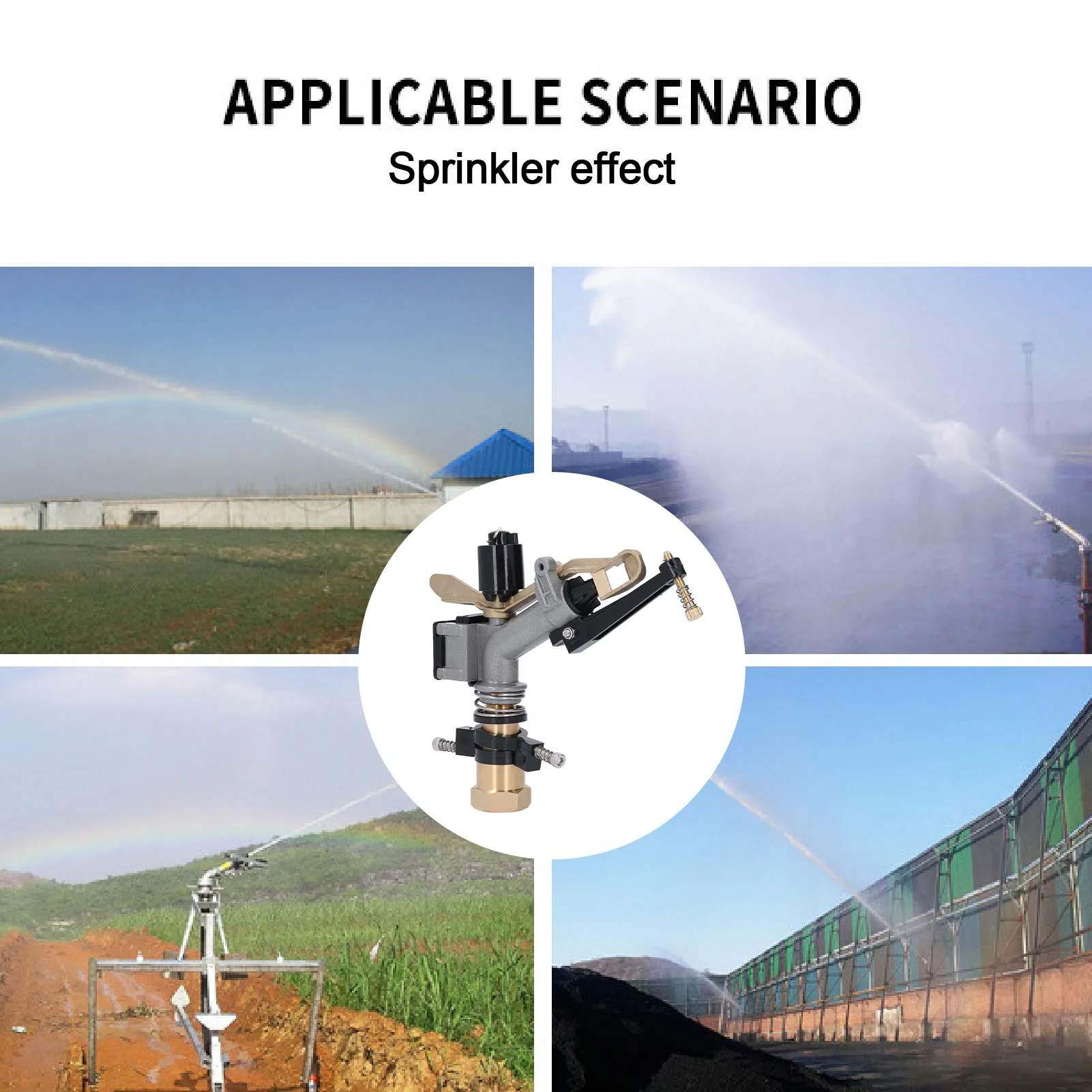 Agricultural Irrigation Tool Irrigation Sprinkler Auto Rotating Aluminum Alloy Copper Large Area Misting 360 Degree for Lawn