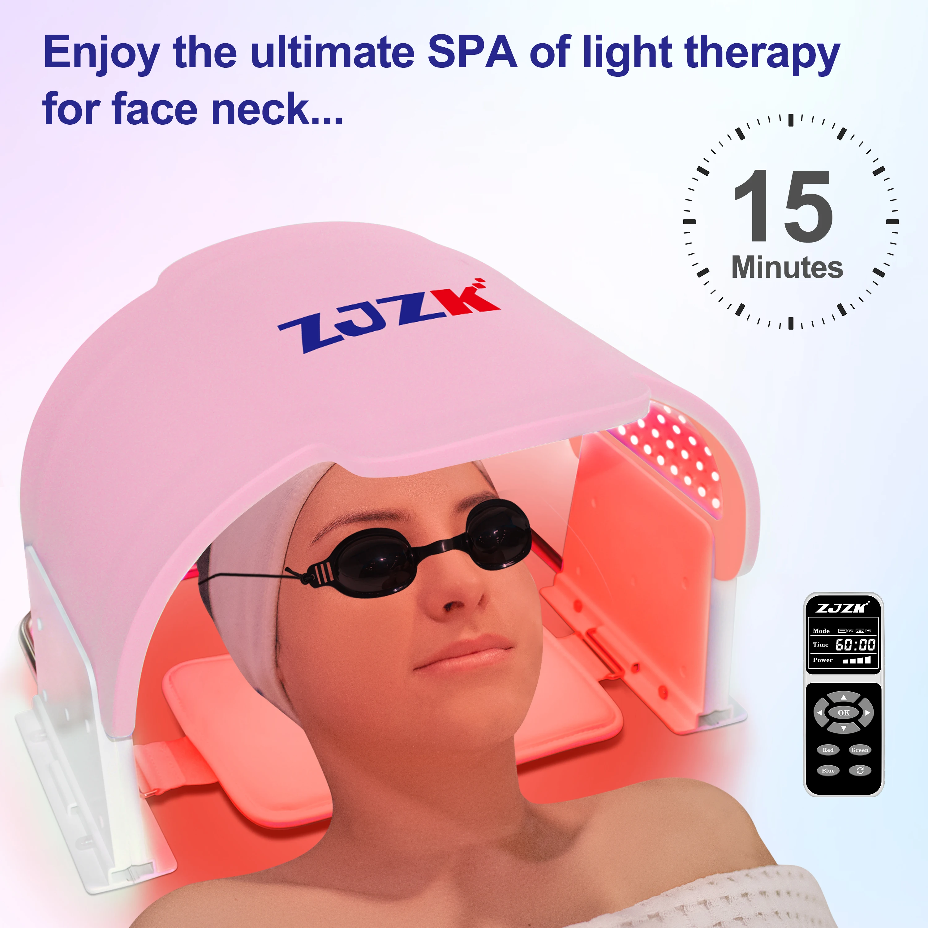 

ZJZK 660nmx330chips Face Mask Skin Care 850nmx330chips+940nmx330chips Led Red Light Therapy For Body Fat Loss Promote Metabolism