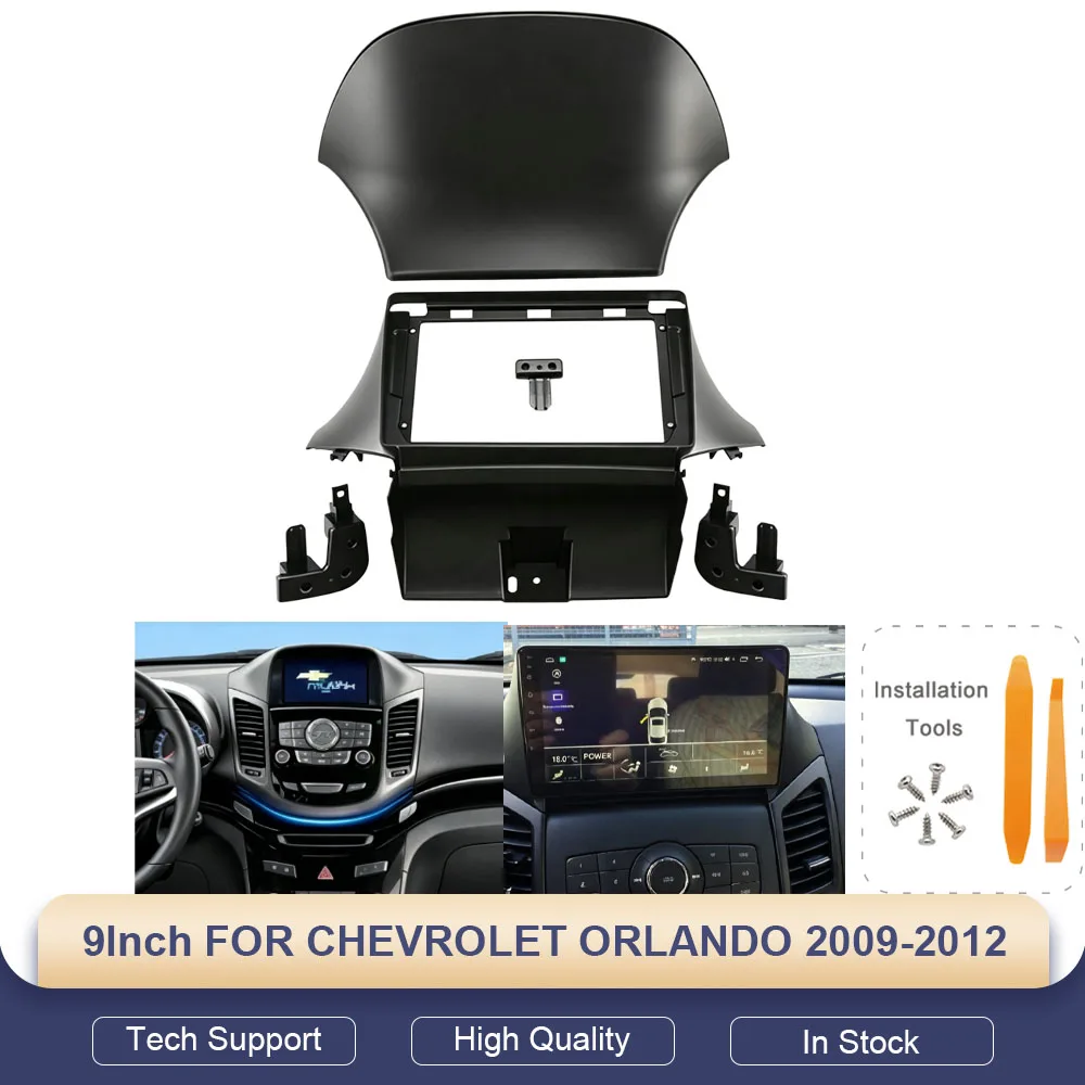 Kit radio Android 9 pouces pour Chevrolet Orlando 2009-2012 avec faisceau CANBUS et cadre de façade