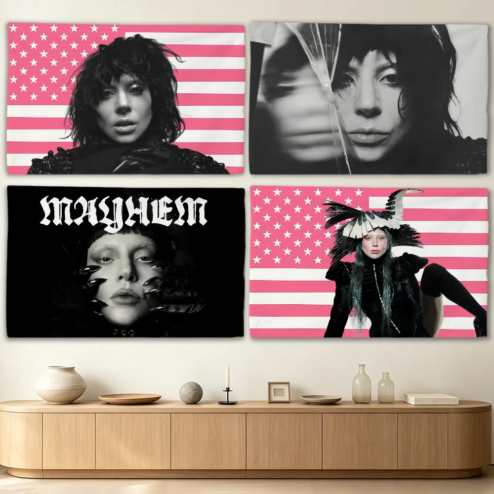 Singer Actor Lady Gaga MAYHEM flag Advertising Banner for Camping Decoration Outdoor & Garage Wall Hanging Decorations