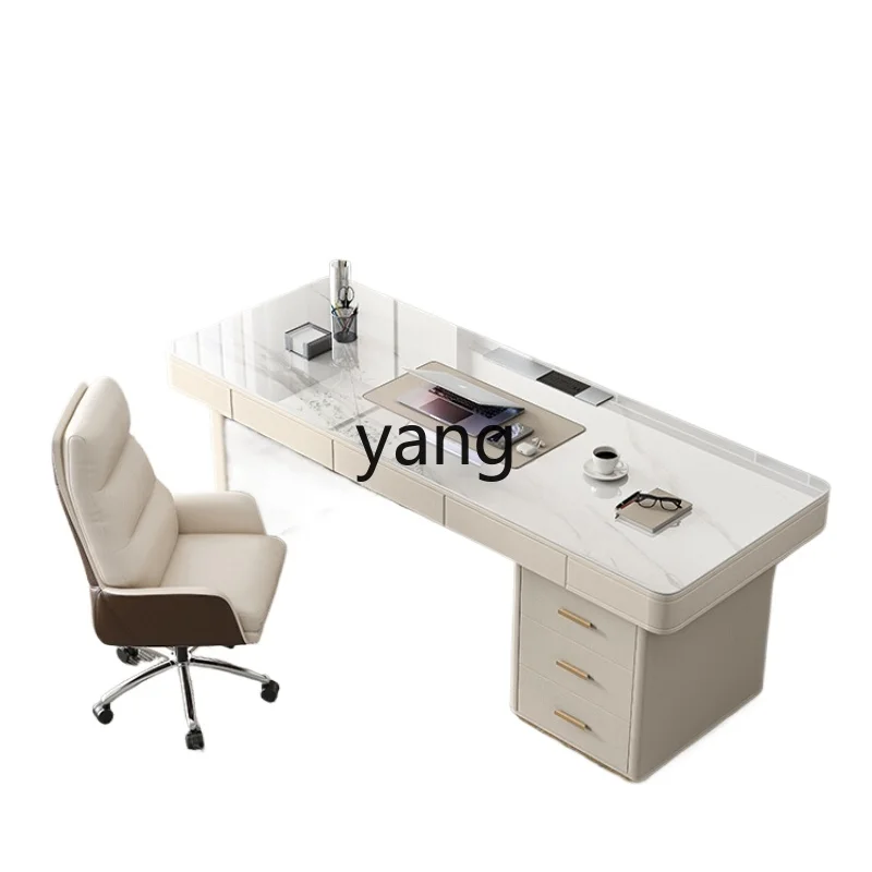 Cx rock slab desk cream style beauty salon consultation workbench light luxury modern home