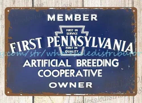 First Pennsylvania Artificial Breeding Cooperative member farm metal tin sign