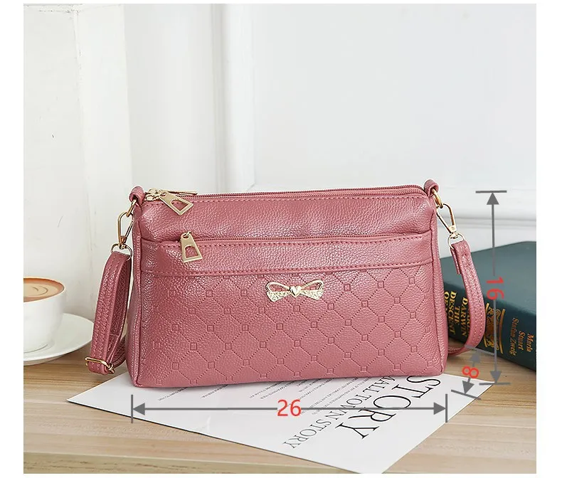 R016  Women Single Shoulder Crossbody Soft PU Leather Ladies Shoulder Messenger Cell Sac Designer Multi-layer Mini Wallet Purse