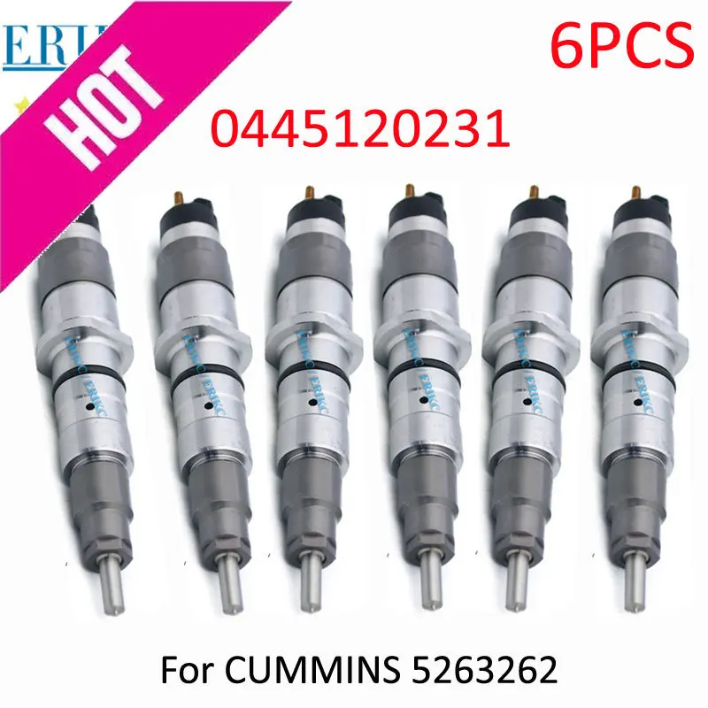 

6PC 0445120231 Common Rail Injector 0445 120 231 Diesel Sprayer for Cummins QSB6.7 CDC 5263262 KOMATSU PC200-8