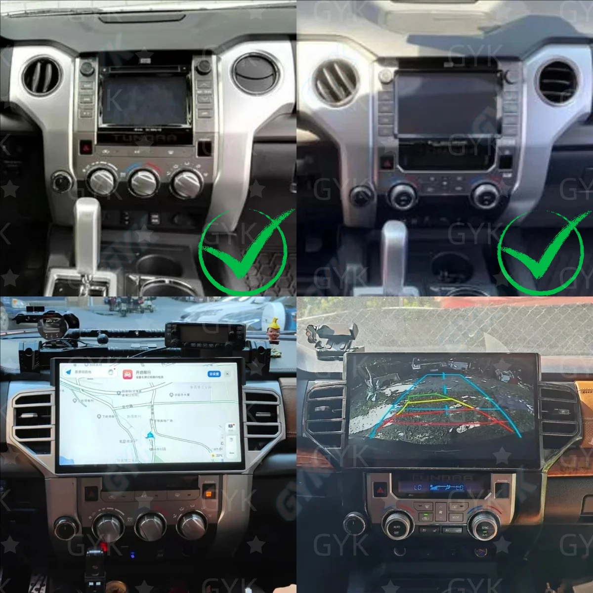 Multimedia radio screen For Toyota Tundra XK50 2013-2021Andriod 14 CarPLay player  Touch Screen Navigation Head unit 4G WiFi
