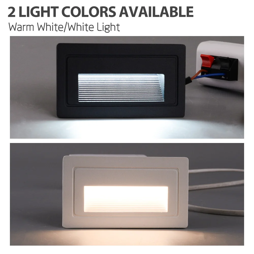 Outdoor Led Stair Light Embedded Wall Lamp Waterproof Steps Stairway Lighting Yard Ladder Balcony Garden Lights Corner Footlight