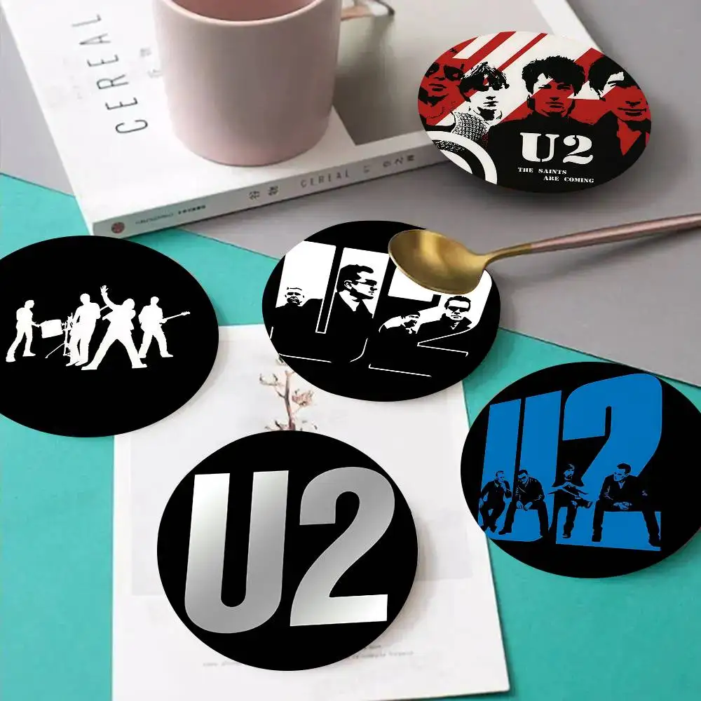 1pc Band U2 Wooden Coaster Colour Printing Cup Mat Home Desk Decoration Gifts