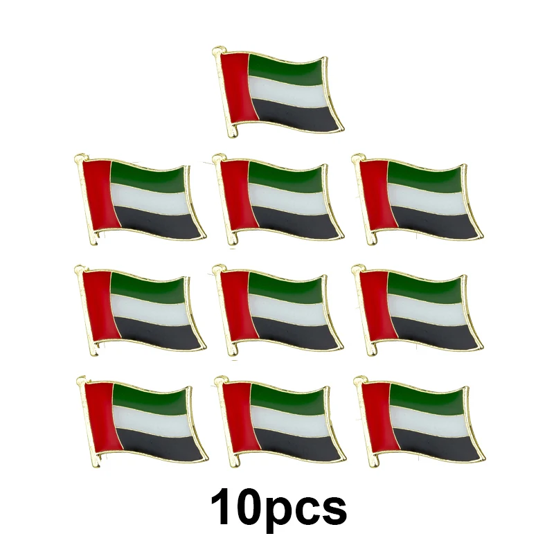 1-100pcs United Arab Emirates Flag Lapel Pin Flag badge Brooch Pins Badges
