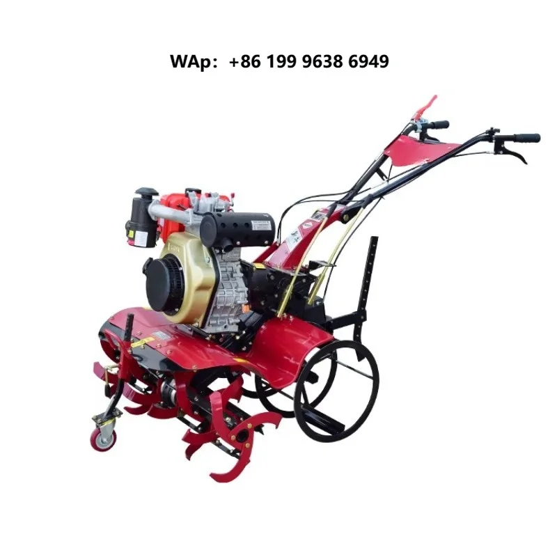 China New Diesel-Powered Agricultural Machine Cultivator Rotary Tilling Ridging Power Tiller with Gearbox