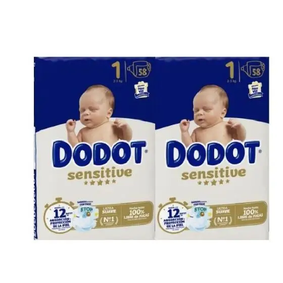 Pañales Dodot Sensitive T1(2-5KG) 116ud -Dodot SensitiveT2(4-8KG) 174ud-Dodot Bebé SecoT3(7-11KG)66U-Dodot Bebé Seco T4(10-15KG)62U-Dodot Bebé SecoT5(12-17KG)56U-Dodot Bebé Seco T6(14-20KG)96U-Dodot toallitas desechables 12*52Toallitas