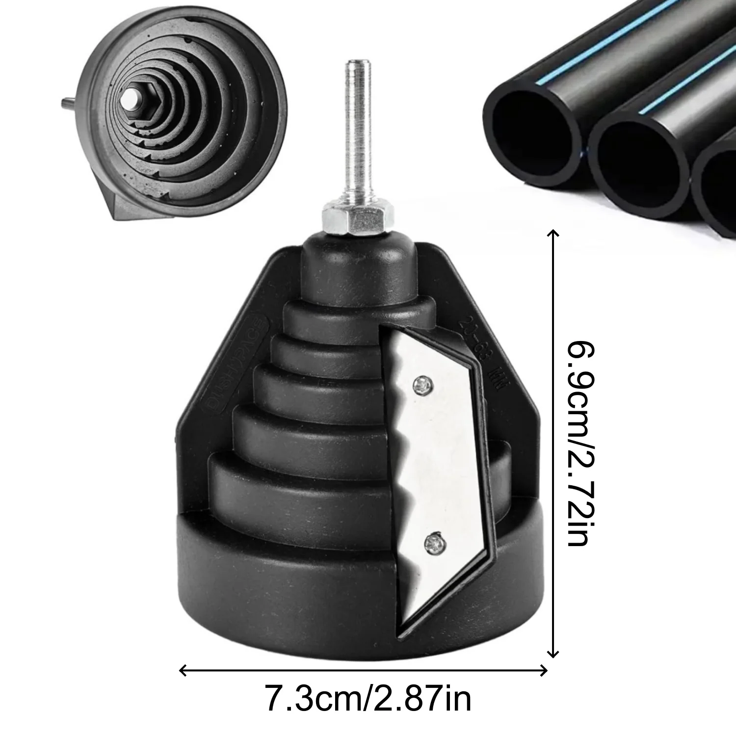 Pipe Deburring Tool Plastic Pipe Chamfer Tool Hand Deburring for 20, 25, 32, 40, 50, 63 mm PE PVC PP Pipes with Drill Connection view 6