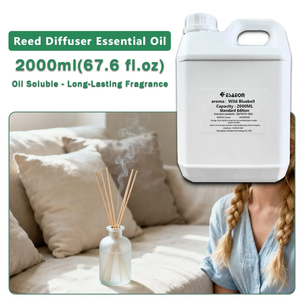 ESAEON Essential Oils, Vine Diffuser Replenishes Aromatic Oil, Aroma Reed Diffuser Oil, Wild Bluebell/Ice Age 2000ML(67.6 fl.oz)