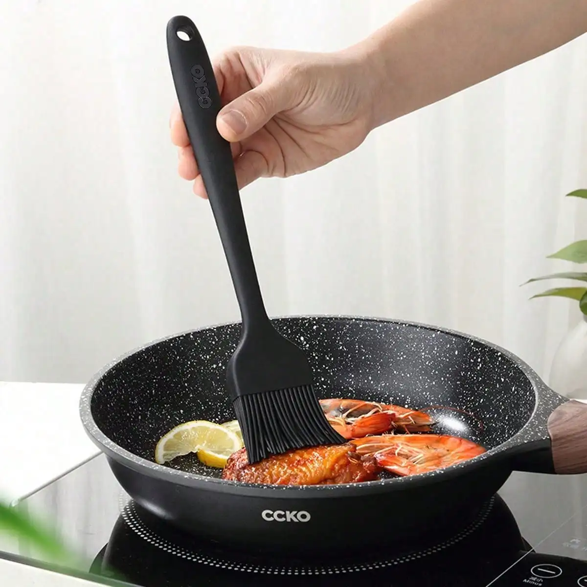 1 pincel de silicona resistente al calor para repostería, aceite, mantequilla, salsa, marinada, barbacoa y cocina