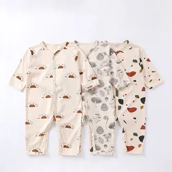 0-24M Newborn Cotton Baby Romper Kid Boy Girl Spring Clothes Summer Long Sleeve Jumpsuit Cute Sweet Outfit