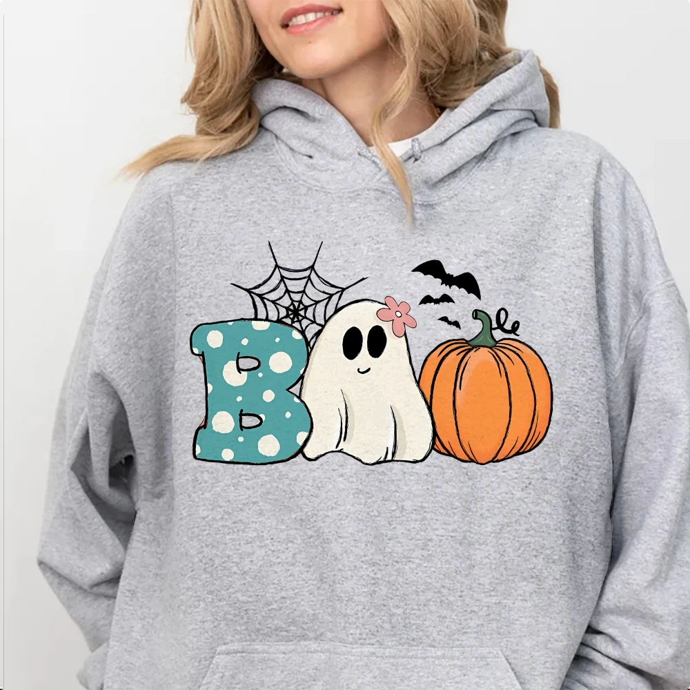 

Halloween Hoodie Super Fun Boo Long Sleeve Ghost And Pumpkin Design On Premium Bella Canvas Unisex 3x Boo Halloween Sweatshirt