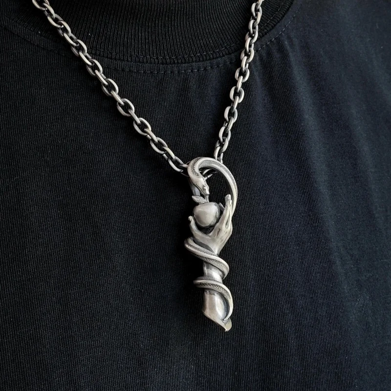 Vintage Schlangen-Anhänger für Männer, Schmuck, trendige alte Handwerkskunst, Halskette, männlich und weiblich, Halsband-Zubehör