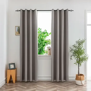 1PC Blackout Curtains for Bedroom Full Light Blocking Drapes With Black Backing Thermal Insulated For