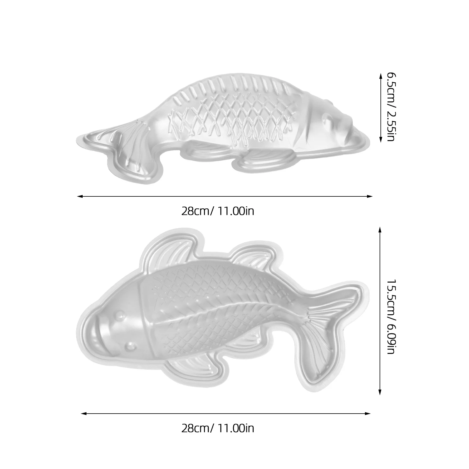 3D 물고기 모양 알루미늄 합금 케이크 금형 베이킹 팬 시폰 무스 생일 웨딩 파티 주방용