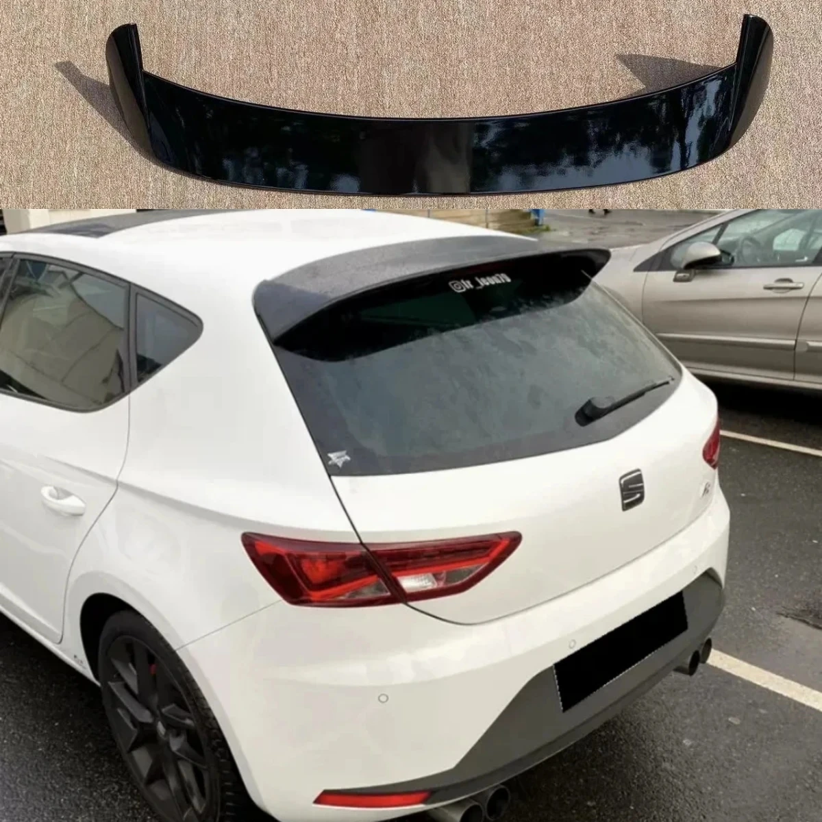 

For Seat LEON MK3 MK3.5 5F FR Style Hatchback Spoiler 2012-2020 ABS Material Rear Roof Lip Spoiler For Car Tail Wing