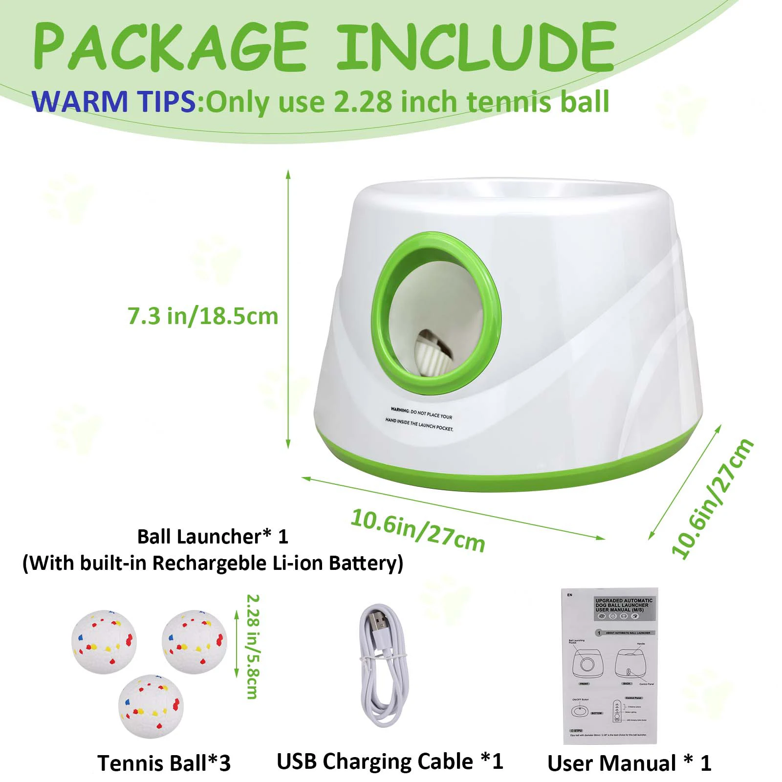Lanceur de balles rechargeable Warmom