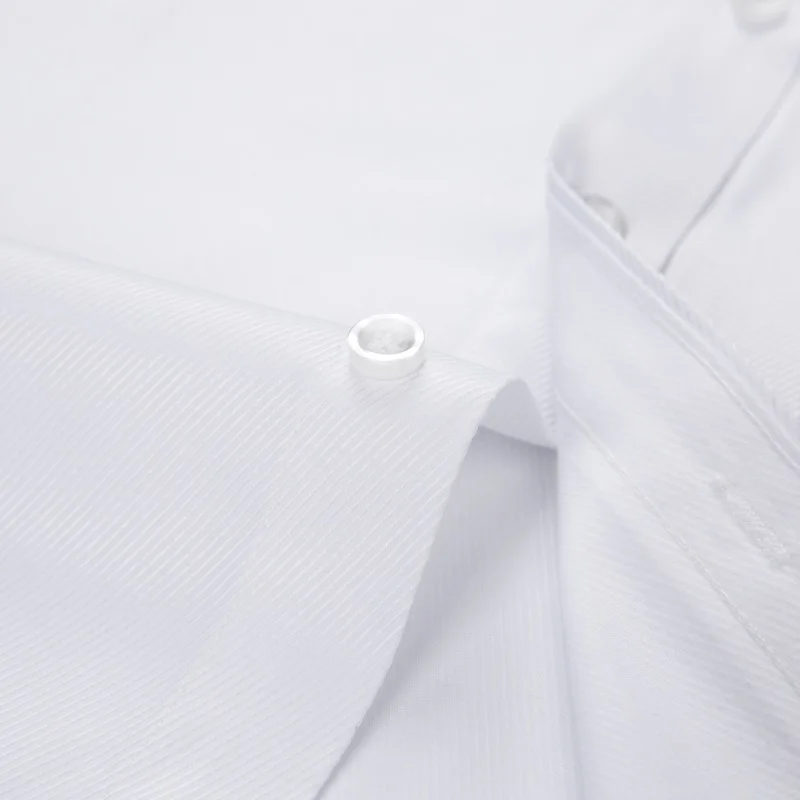 4XL مكتب قميص أبيض الرجال طويلة الأكمام الموضة الكلاسيكية المشارب قميص عادية جيب واحد قمصان طويلة الأكمام للرجال سليم صالح