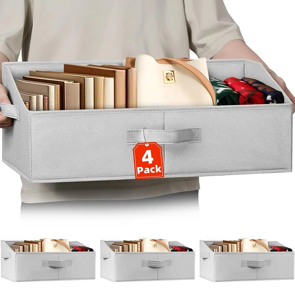 

Extra Large Closet Organizers Bins 4 Pa - Blanket Basket For Organizing/Home Clothes Storage Bins For Jeans/Toy Organizers For