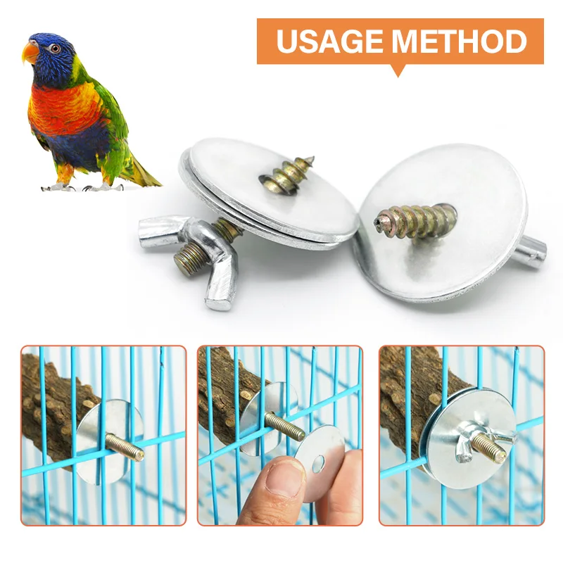 2/4/6/8pcs Bird Cage Screws Kit Nuts Perch Pet Hamster Bird Screws Gaskets Supplies Accessories Box Fixing Parrot Bolts