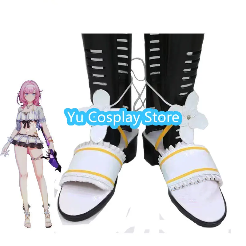 Game Honkai Impact 3 Elysia Cosplay Shoes Halloween Carnival Boots Cosplay Prop PU Leather Shoes Custom Made