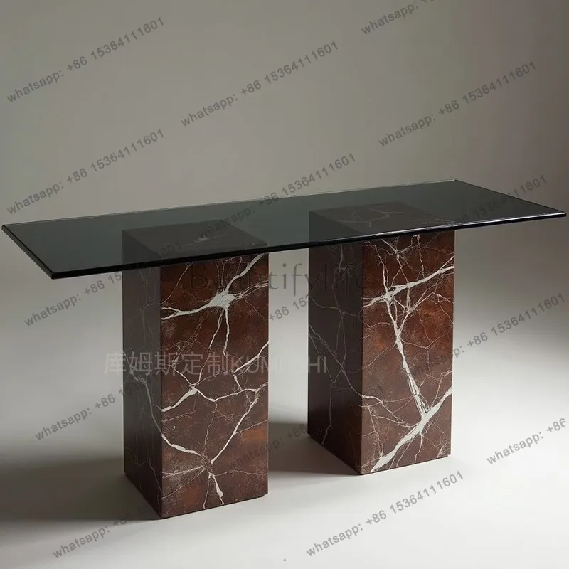 PG Light luxury natural marble porch cabinet partition cabinet living room entrance home modern simple wall porch
