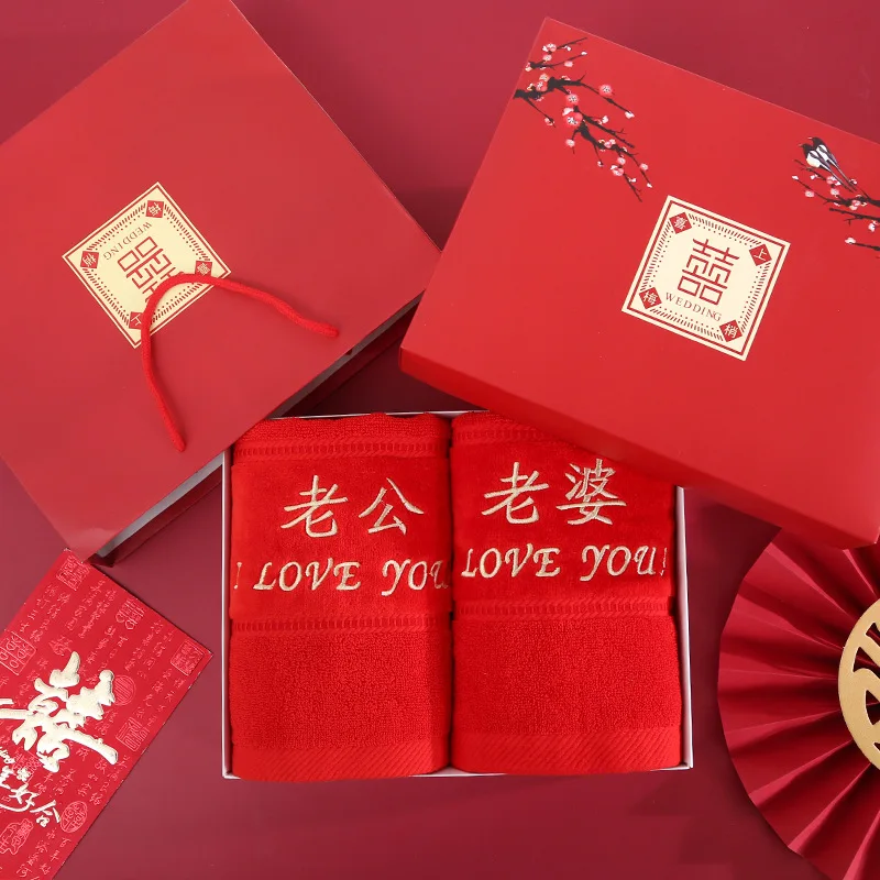 

Красное свадебное полотенце, пара приданий из чистого хлопка