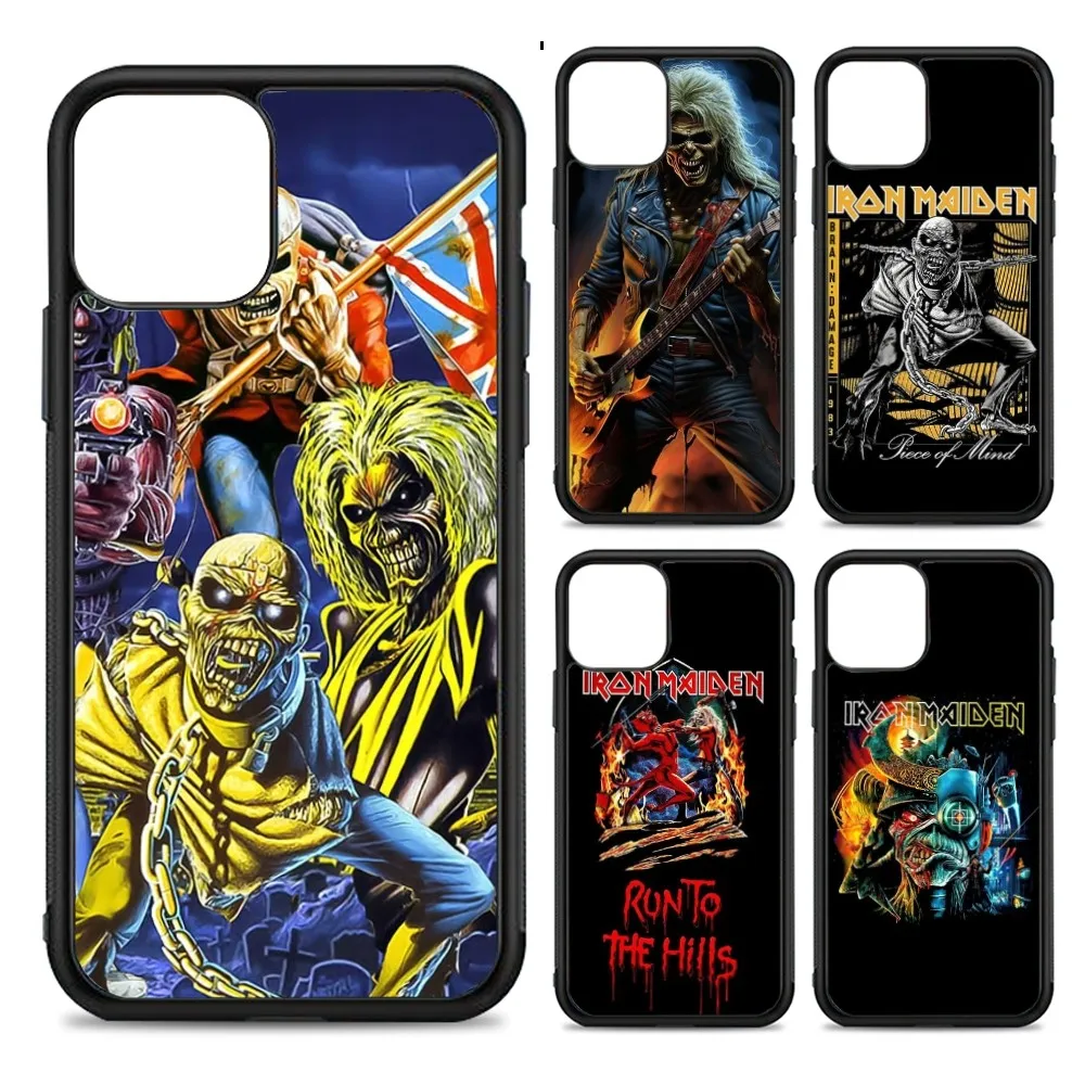 

I-IronS Rock M-Maiden Band Phone Case Silicone PC+TPU For For IPhone 11 12 13 14 15 16 Plus Pro Max Cover