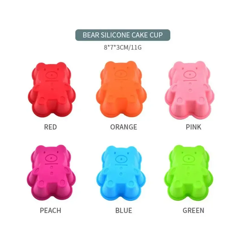 Lovely Bear Form Cake Mold Silicone Mold Cooking Bakeware Maker Pudding Jelly Mold Kitchen Muffin Cupcake Baking Accessories