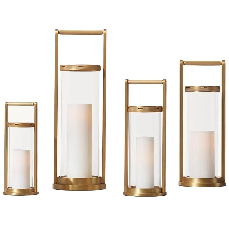 for Best selling brass handmade lantern luxury glass candle holder with modern and elegant home decor