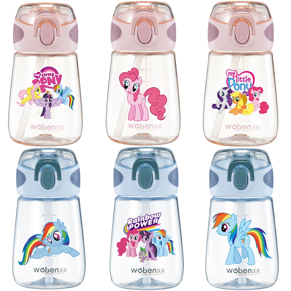 Anime My Little Pony Water Cup Twilight Sparkle Fluttershy Pinkie Pie Rainbow Dash Cartoon Cute Portable Straw Cup Water Bottle