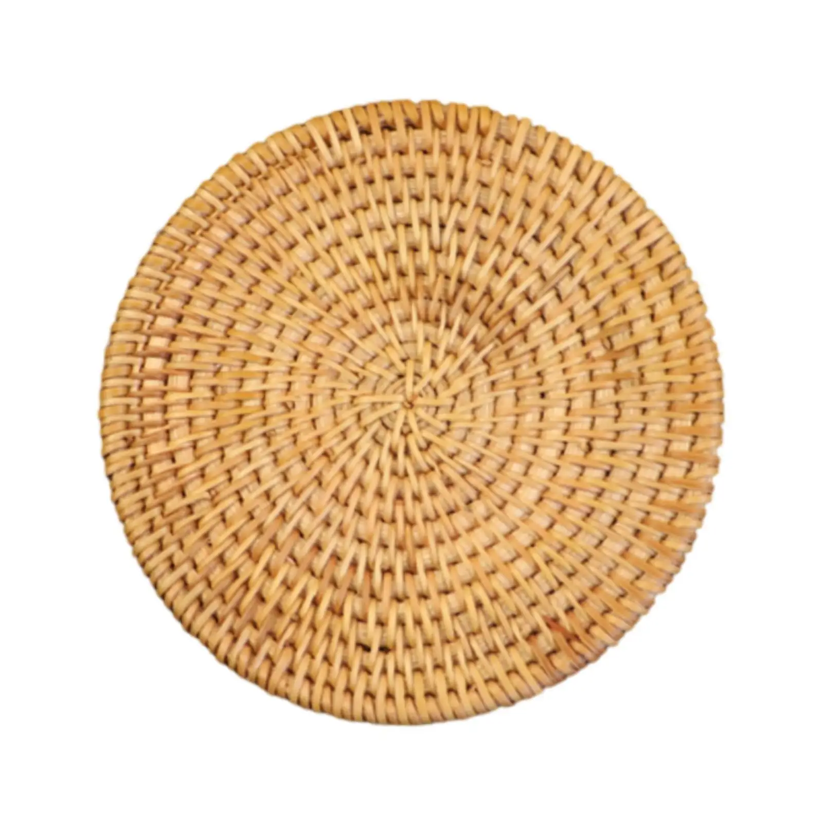 Rattan Coaster Decorative Handwoven for Hot Pans Heat Resistant Mat Plate Pad Woven Trivet for Dining Table Coutertop Coffee Mug