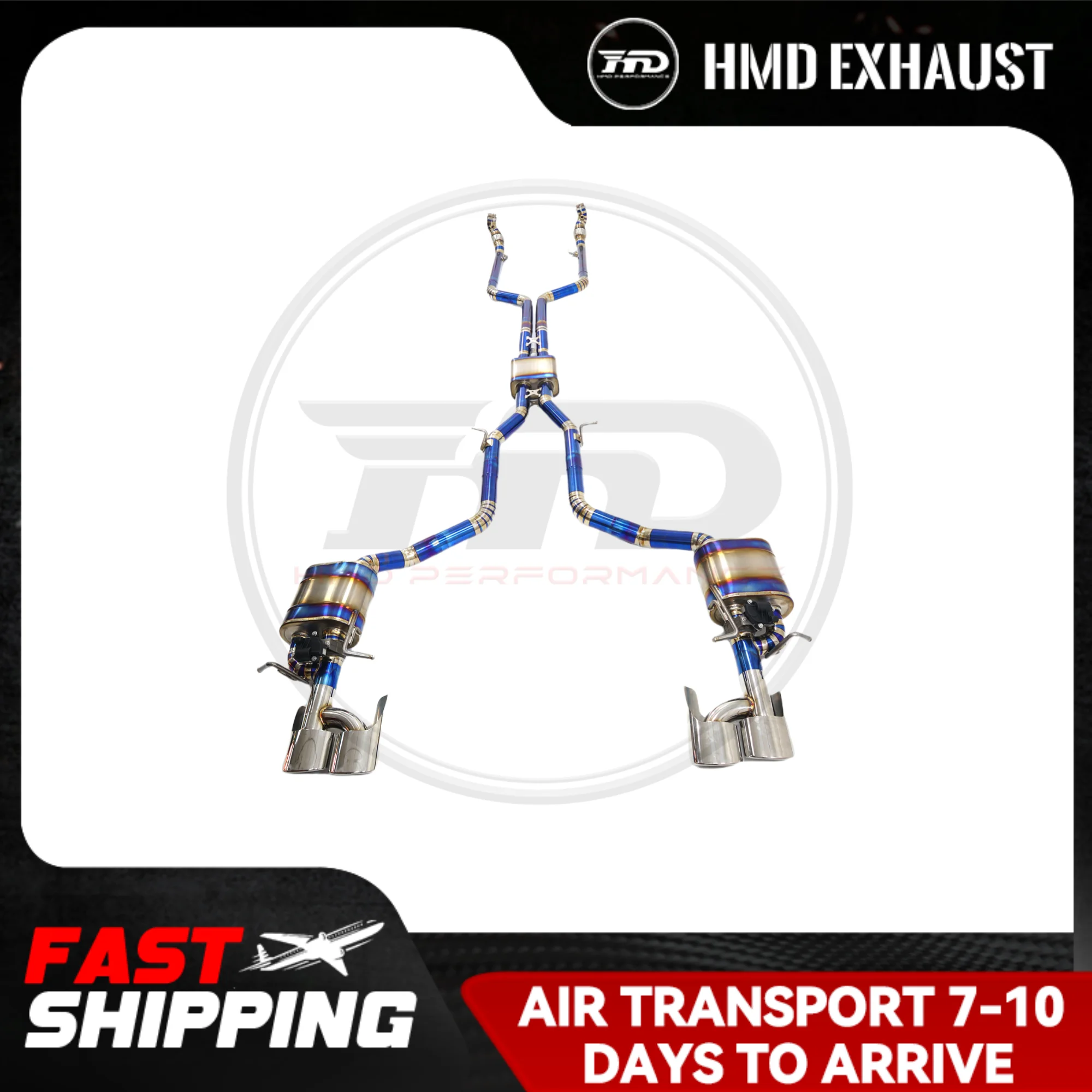 

HMD Titanium Exhaust System Performance Catback for Mercedes Benz W204 C63 6.2L 2011-2015 Muffler With Valve Link Pipe